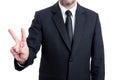 Business man showing number two with fingers Royalty Free Stock Photo