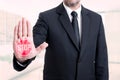 Business man showing stop sign gesture Royalty Free Stock Photo