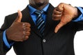 Business man showing thumbs up and thumbs down Royalty Free Stock Photo