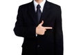 Business man sign space Pointing isolated Royalty Free Stock Photo