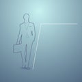 Business Man Silhouette Financial Graph Background Businessman Boss