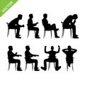 Business man silhouettes vector