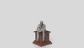 The Business man siting on wood podium for Thinking concept 3d rendering Royalty Free Stock Photo