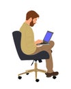 Business man sitting at office armchair vector. Royalty Free Stock Photo