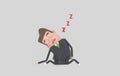 Business man sleeping zzz. Isolated. 3d illustration. Royalty Free Stock Photo