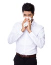 Business man sneeze Royalty Free Stock Photo