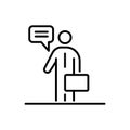 Business man speaking people icon simple line flat illustration Royalty Free Stock Photo