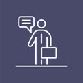 Business man speaking people icon simple line flat illustration Royalty Free Stock Photo