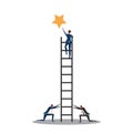 Business man stair for take stare to sucsess team work concept.illustrator Royalty Free Stock Photo