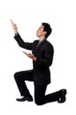 Business man Stance pointing isolated Royalty Free Stock Photo