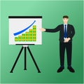 Businessman success profit money growth graph Royalty Free Stock Photo