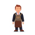 Business man standing in craftsman working apron Royalty Free Stock Photo