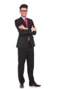 Business man standing with hands folded Royalty Free Stock Photo
