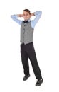 Business man standing with his hands behind his head Royalty Free Stock Photo