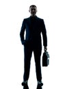 Business man standing silhouette isolated Royalty Free Stock Photo