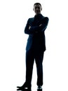 Business man standing silhouette isolated Royalty Free Stock Photo