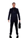 Business man standing smiling silhouette Royalty Free Stock Photo