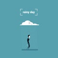 Business Man Standing Under Rain Cloud Rainy Day Problem Concept Royalty Free Stock Photo