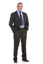 Business man stands with hands in pockets Royalty Free Stock Photo