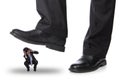 Business man steping on a fear man Royalty Free Stock Photo