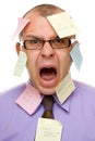 Business man with sticky notes Royalty Free Stock Photo
