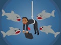 Business Man Attacked by Sharks Tanned Version