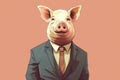 business man in suit with pig head Royalty Free Stock Photo