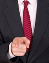 Business man in suit pointing finger - angry boss, bully etc Royalty Free Stock Photo