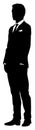 Business Man In Suit Silhouette Person