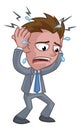 Stress Anxiety or Headache Business Man Cartoon Royalty Free Stock Photo