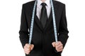 Business man with tape measure Royalty Free Stock Photo