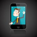 Business Man in Telephone - Man to Shake Hand Royalty Free Stock Photo