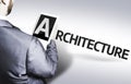 Business man with the text Architecture in a concept image