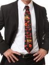 Business Man with Themed Tie Royalty Free Stock Photo
