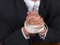 Business man tied hands Royalty Free Stock Photo