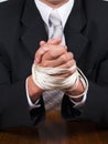 Business man tied hands Royalty Free Stock Photo