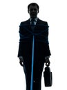 Business man tied up prisoner silhouette Royalty Free Stock Photo