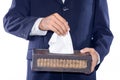 Business man with tissue Royalty Free Stock Photo