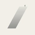 Business man on top of corporate ladder, vector concept. Symbol of challenge, opportunity. Minimal illustration.