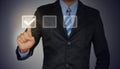 Business man touch screen select a right choice Royalty Free Stock Photo