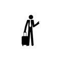 business man on a business trip icon. Element of people at work icon for mobile concept and web apps. Detailed business man on a b Royalty Free Stock Photo