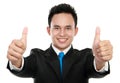Business man two thumbs up sign Royalty Free Stock Photo