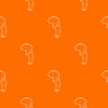 Business man with umbrella pattern vector orange Royalty Free Stock Photo