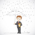 Business man under Umbrella