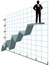 Business man up top company growth chart