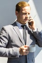 Business man using smartphone Royalty Free Stock Photo