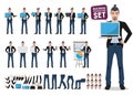 Business man vector character set. Creative artist or designer cartoon character Royalty Free Stock Photo