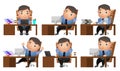 Business man vector characters set with businessman or manager