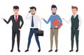 Business man vector characters set with professional male office and sales person Royalty Free Stock Photo