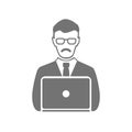 Business man vector icon symbol, office, communication